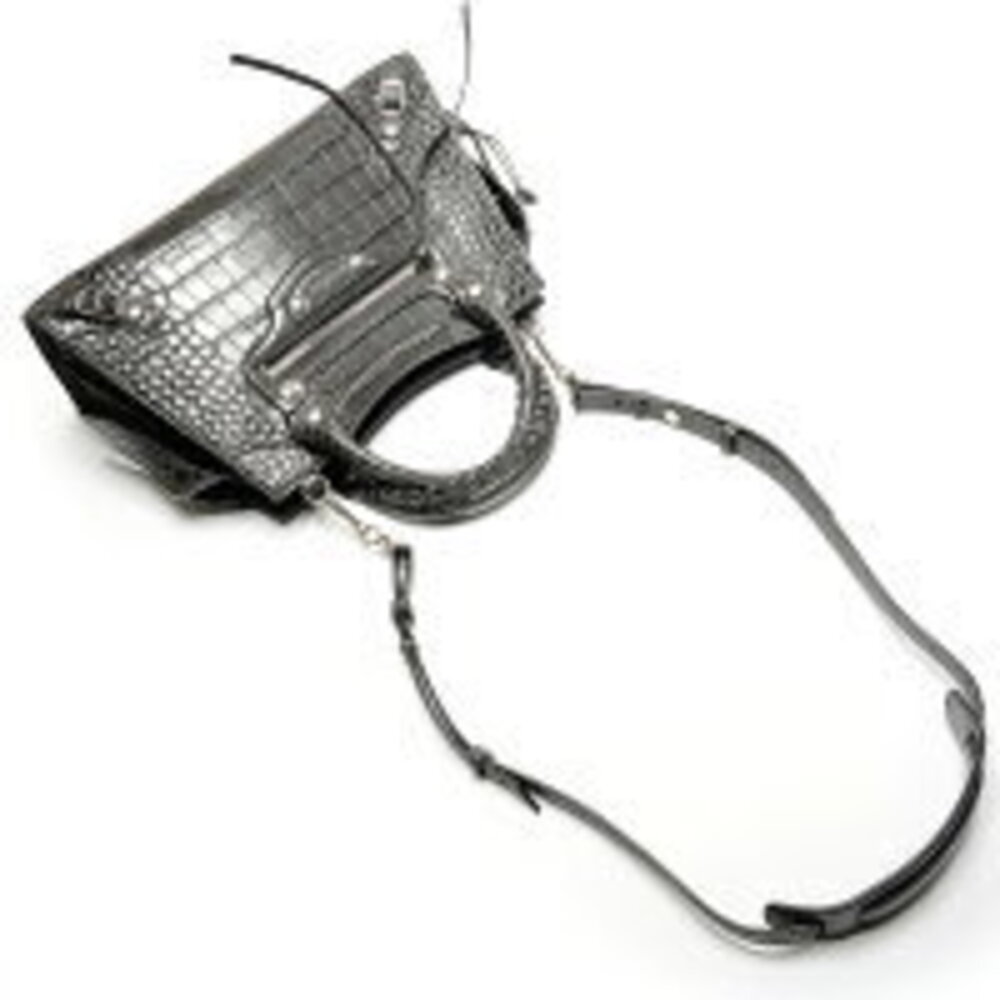 Balenciaga Neo City Embossed Leather Handbag Gray - Picture 8 of 13